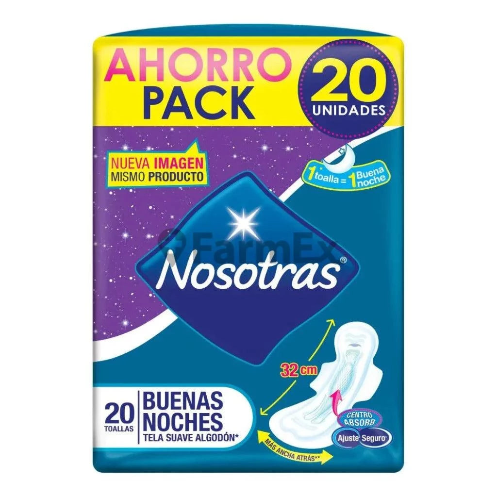 Nosotras "Buenas Noches" x 20 toallas Tela Suave Algodon Familia S.A.